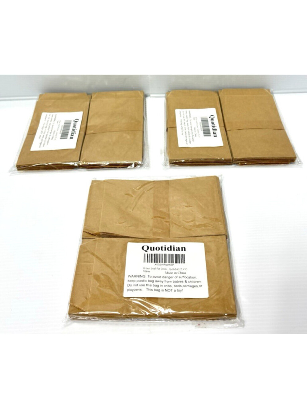 Brown Flat Glassine Paper Bags 3"x5 "Eco Friendly Party Favor Bags 300 Pc
